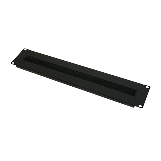 2U 19inch Brush Type Panel, Black, Cable Mgt