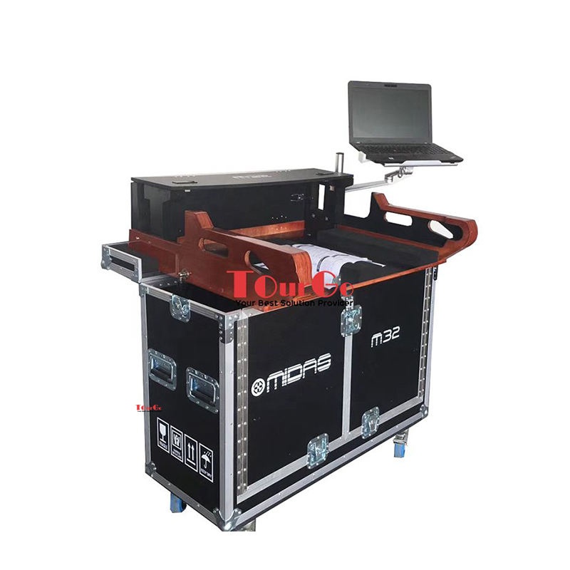Flip Road Case for Midas M32 Mixer Console with Doghouse & Laptop Bracket Holder Arm