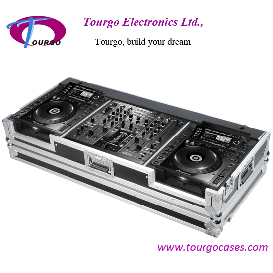 CD Coffin Cases - for 2pcs Large Format CD Players: Pioneer CDJ-2000 + DJM-2000 Mixer with low profile wheels
