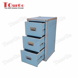 TourGo Blue 3 Drawer Filing Cabinet