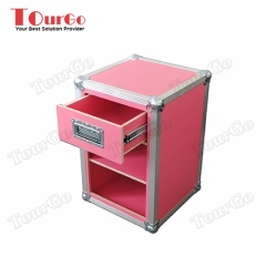 TourGo Pink Bedside Cabinet With Pull Out Drawer