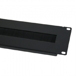 2U 19inch Brush Type Panel, Black, Cable Mgt