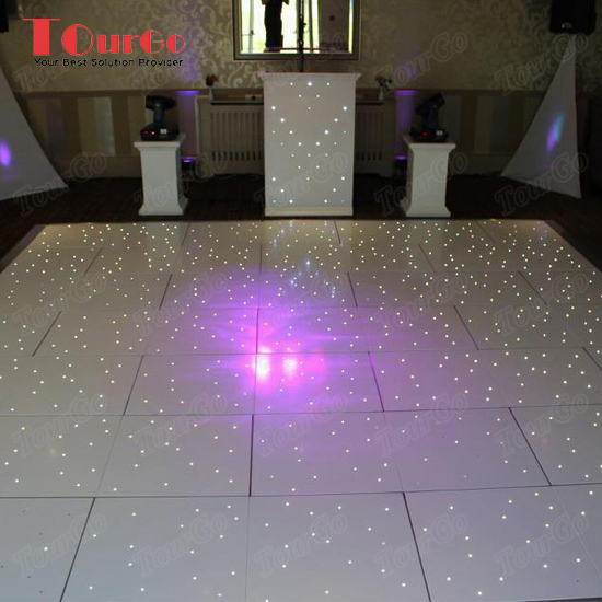 TourGo LED Starlit Dance Floor Portable white Flooring for Wedding Party 26 x 26ft