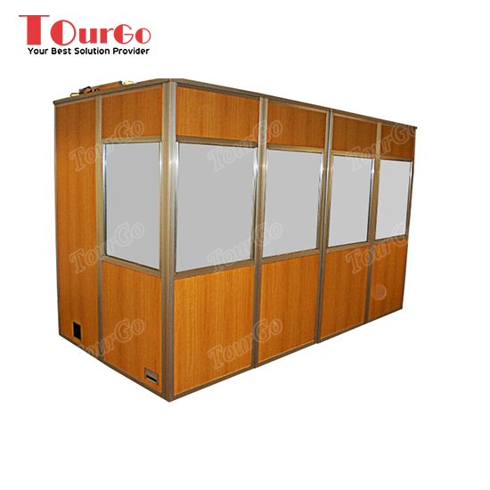 TourGo ISO 4043 Soundproof Portable Interpreter Booth With Wooden Color