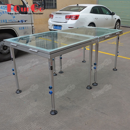 Aluminum Assembly Tempered Glass Stage 1.22*1.22m