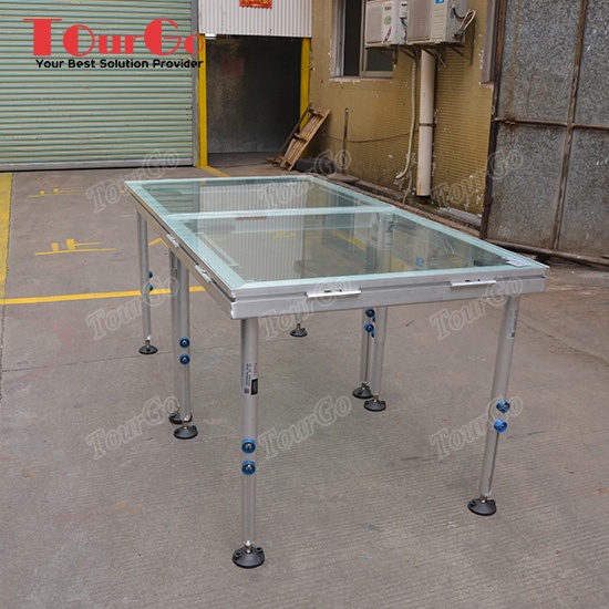 Aluminum Assembly Transparent Glass Acrylic Portable Stage for Swimming Pool