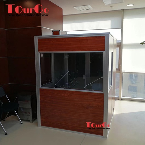 Customize One Person Interpreter Translation Booth With Wooden Color