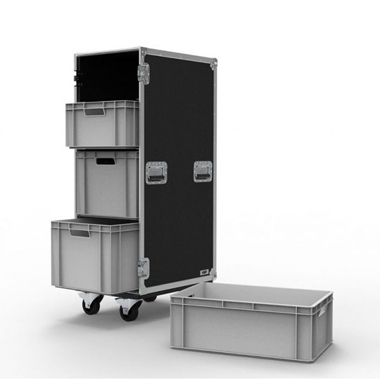 4 DRAWER EURO CONTAINER FLIGHT CASE
