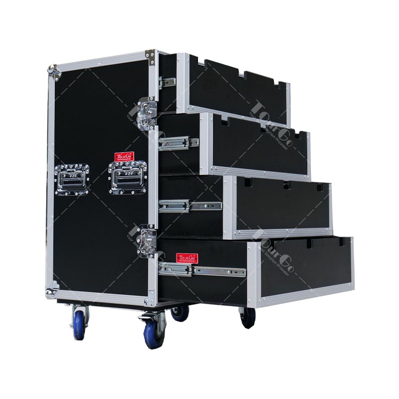 70x40x18 Four level drawer box flight case without handles