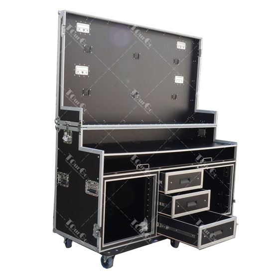 Flip-top 6 X 24 inch video production case with 2 X 10U rack space