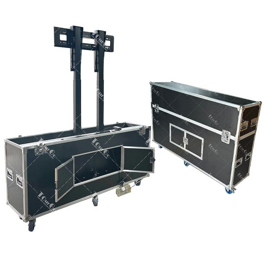 75Inch TV Lifting Plasma Flight Case With Integral Cover