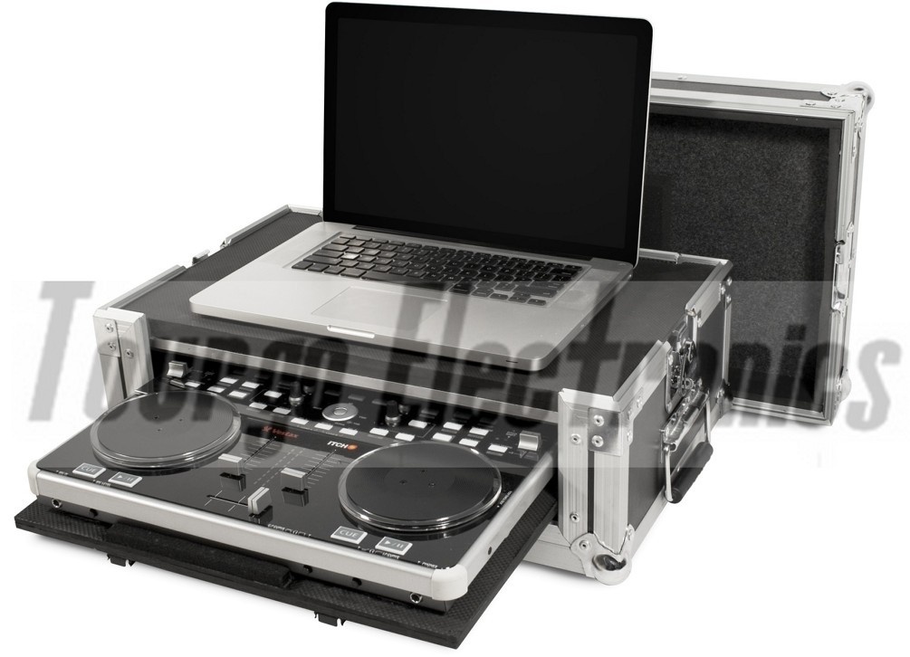 DJ Mixer Cases -  ATA Case For Vestax VCI300 With Laptop Storage and Pull-out VCI300 Compartment