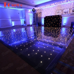 14 x 12 ft Black Starlit LED Dance Floor for Wedding Party with twinkling lights - TourGO