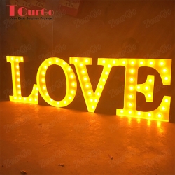 TourGo rusty vintage lighted metal signs with led love light up letters