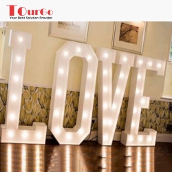 TourGo metal outdoor large led 4ft love letters with lights