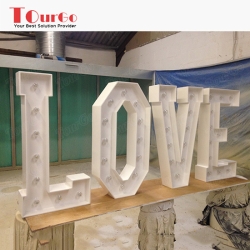 TourGo wholesale 2ft LED giant metal light up love letters for outdoor event exhibition