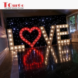 TourGo wholesale 2ft LED giant metal light up love letters for outdoor event exhibition