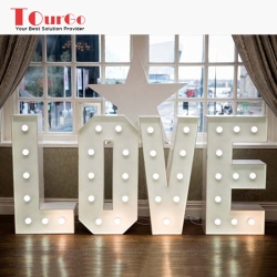 TourGo 2ft Metal Marquee light up letter with neon letter lights and LED lights