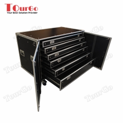  TourGo Twin Hinged Front Production Flight Case With 6 Storage Drawers