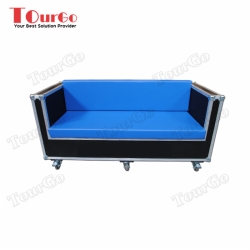 TourGo 3 Seater Wood and Leather Sofa with Corporate Branding