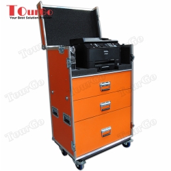 TourGo Custom Production Flight Case With Printer, Router and Nespresso Machine Storage