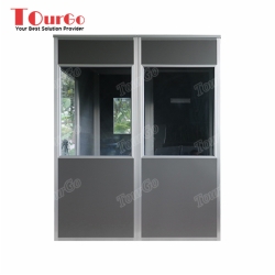 TourGo New Design Aluminum Composite Panels Dark Grey Interpreter Booth For Translation