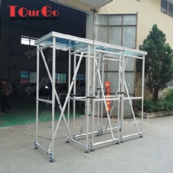 Customize Transparent Acrylic Four Legs Aluminum Stage With 2.5 Height