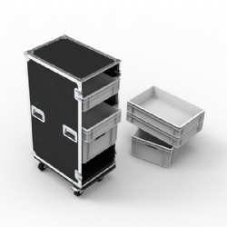 6 DRAWER EURO CONTAINER FLIGHT CASE