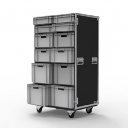12 DRAWER DOUBLE WIDTH EURO CONTAINER FLIGHT CASE
