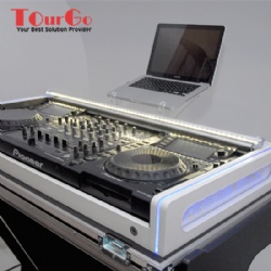 CDJ AND MIXER FLIGHT CASE WORKSTATION - WITH LED LIGHTING