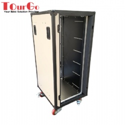 TourGo customized Audio system amplifier 19″ racks rack flight cases with Shock absorbing spring casters