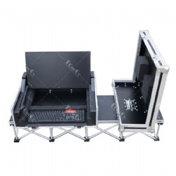 Customized Monitor Dual Touch Screen Workstation Flight Road Case for 24″ Monitors DELL Computer