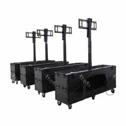 Black Automatic Motorised Electrical lifting case 75inch TV Flight Hard Case
