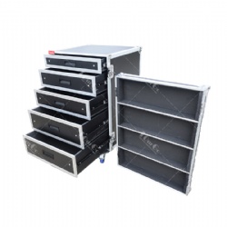 16U Rack Storage Case 5-Drawer Utility Equipment Storage Transport Road Case