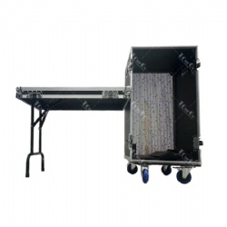 Mobile Bar Fridge Road Flight Case with Detachable Side Bench