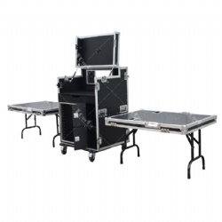 Mobile AV Broadcasting Streaming Recording Studio Workstation Case with Double Side Table