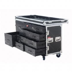 Custom Portable Style 10 Drawers Trunk Tool Flight Case With Siding Table